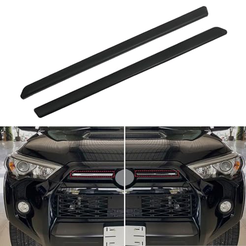 Image of Front Center Grill Insert Cover Trim Compatible with 2024 2023 2022 2021 2020 Toyota 4Runner TRD Pro Sport Accessories ABS Middle Grille Insert Cover Strips Matte Black 4runner Blackout Emblem kit