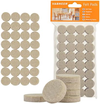 VABNEER 15mm Felt Pads, 128 Pcs Self-Adhesive Furniture Pads for Hardwood Floors