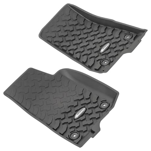 Quadratec Ultimate All Weather Floor Liner - Front - Fits Jeep Wrangler JL 4-Door Unlimited 2018-2022 - Black - Extra Tall Sides - 5/16 Deep Tread Pattern - Won't Crack, Melt or Warp