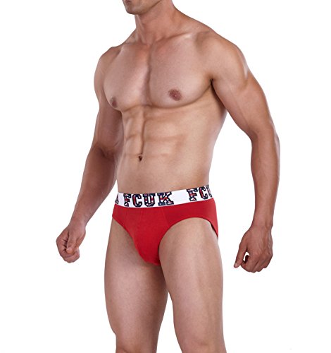 Image of FCUK Men's Cotton Brief (8907553009257 CBR07-RED-S)