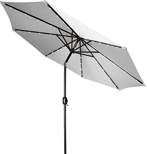 Trademark Innovations 7' Solar LED Patio Umbrella (Gray)