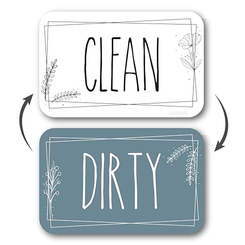 Double-Sided Dishwasher Magnet Clean Dirty Sign - Magnetic