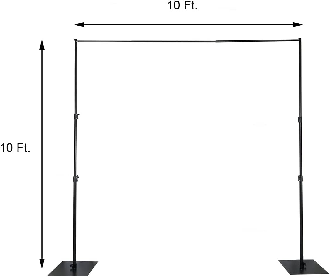 Efavormart 10ft x 10ft Heavy Duty Pipe and Drape Kit Backdrop Support with Metal Steel Base for Wedding, Party, Event, Photography, and Exhibition Decoration
