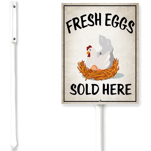 Horienteeon Chickens Sign For Yard Fluffy Butt Hut Aluminum Yard Signs 4.6in×6in Farm Lawn Yard Prop Walkway Porch Decorations,Outdoor Aluminium Décor