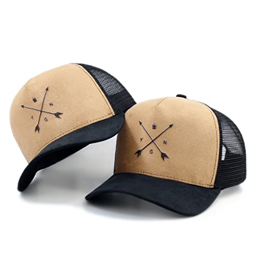 Boné Young Trucker Telinha Com Camurça Aba Curvada Masculino (Marrom)