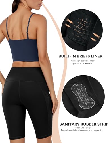 Buauty High-Waisted Women's 12" Swim Shorts with Liner UPF50+ Board Shorts with Pockets Quick Dry Swimsuit Bottom3