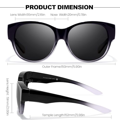 Image of Trysee Polarized Fit Over Sunglasses for Women, Trendy Oversized Wear Over Glasses Shades UV400 Protection TS5779