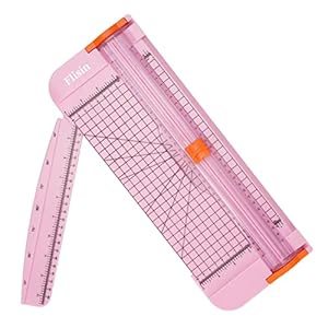 Paper Cutter,Portable Paper Slicer,12 Inch Paper Trimmer Scrapbooking Tool with Automatic Security Safeguard and Side Ruler for Craft Paper,A4 Paper,Coupon, Label and Cardstock (Pink)