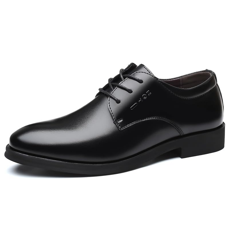 Men's Classic Lace Up Low Top Leather Dress Shoes Mens Comfortable Tuxedo Shoes Formal Derby Shoes Non-Slip Softsole Walking Oxford Shoes