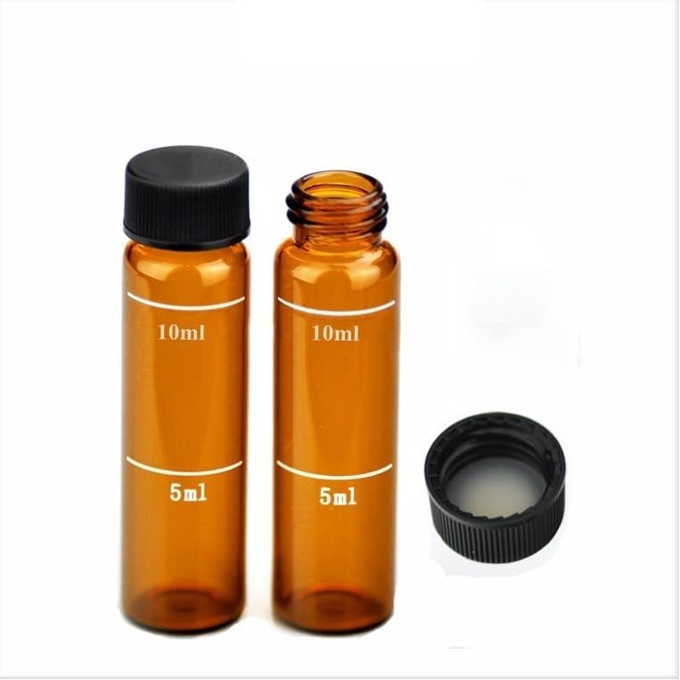 EPA Vial Cap Chromatography Vials Cover 17mm Polypropylene Cap with PTFE/Silicone Septa for EPA Storage Bottle 10ml 100/PK