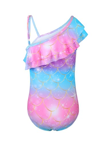 XiaoMoSha Girls One Piece Swimsuit Bathing Suits for Toddler Girl Mermaid Swimwear2