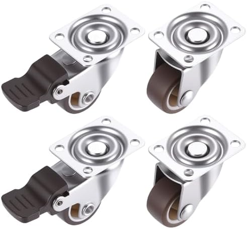 4 Pcs Klein Lenkrollen Rollen für Möbel M6x15mm Möbelrollen Durchmesser 25mm für Couchtisch Blumenständer Schrank