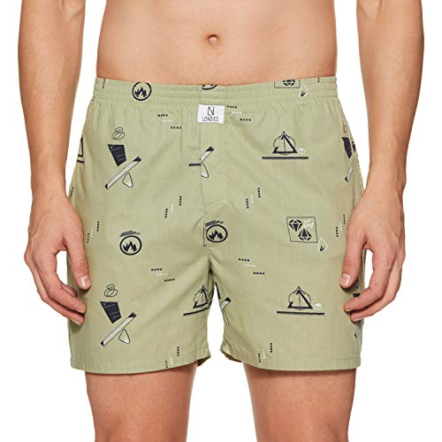 Image of Longies Men's Cotton Printed Regular Boxer Shorts