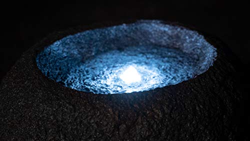 Xbrand Ge2019Ftbk Round Sphere Stone Textured Water Fountain W/Led Light Indoor Outdoor Décor, 11.6 Inch Tall, Grey #TOP5