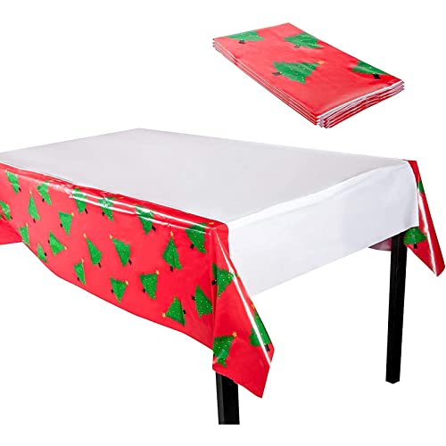 Juvale Christmas Tablecloths, Xmas Tree Table Covering For Holiday Decor (4.5 X 9 Ft, 3 Pack) #TOP19