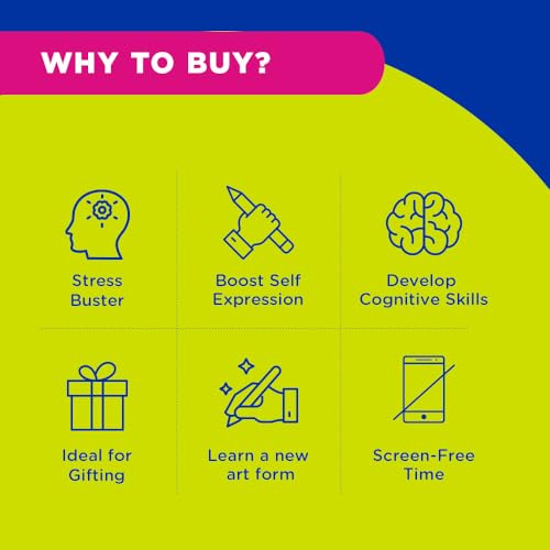 Fevicryl Art of India Pattachitra Kit, Acrylic Paints 12 Shades, 2 Round Brushes, 2 Pre-Designed Canvases, Ideal for Festive Gifting, Artists, Students (Image - 4)