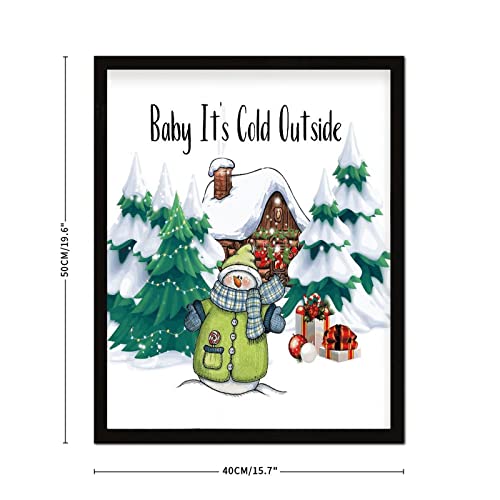 Idée cadeau déco : tableau de Noël encadré Baby It's Cold Outside - 3