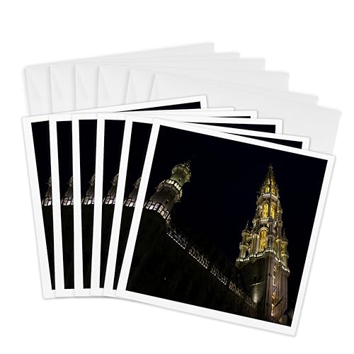 Cartes de vœux Brussels 3dRose lot de 6 formats 15x15 cm pour souvenirs de Belgique