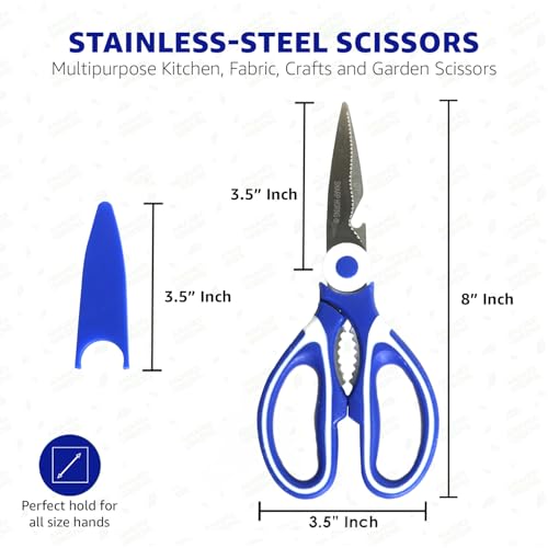 Image of Anandi Green's Metal Agriculture Garden Spectacular Heavy Duty Plastic Handle Gardening Tools Set for Gardening (Blue Scissor with Cap)