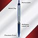 Pilot Precise V5 RT Refillable & Retractable Rollerball Pens, Extra Fine Point Pens 0.5 mm, Blue, Pack of 12 - Ideal for School, Journaling & Office Writing