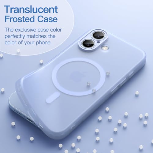 Image of JETech Magnetic Matte Case for iPhone 17, Mist Blue | Compatible with MagSafe, Translucent Frosted Soft TPU Cover, Anti-Yellowing, Anti-Fingerprint, Shockproof