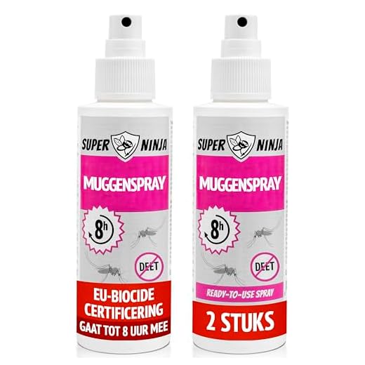 Super Ninja Muggenspray - 100ml, 2pack DEET-vrij Insectenwerend Middel voor Mensen, 8 Uur Bescherming, Anti muggen Spray voor Binnen & Buiten, Niet-klevende en Sneldrogende Formule