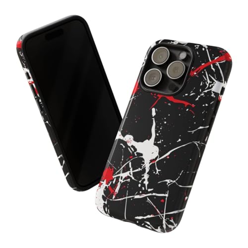 Coque iPhone 15 Pro évitez les rayures avec style abstrait rouge - 2