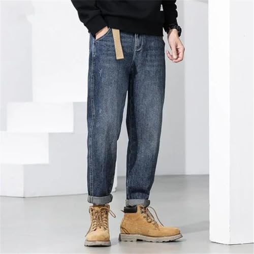 Men Harem Jeans Stacked Washed Goth Wide Leg Korean Style Cowboy Pants3