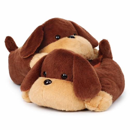 Aopuro Women Dachshund Dog Animal Slippers Cute Plush Puppy House Shoes Warm Novelty Cartoon Slippers Gifts for Birthday Christmas