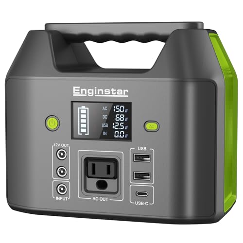 EnginStar Portable Power Station, 150W 155Wh Power Bank with 110V AC Outlet, 6 Outputs External...
