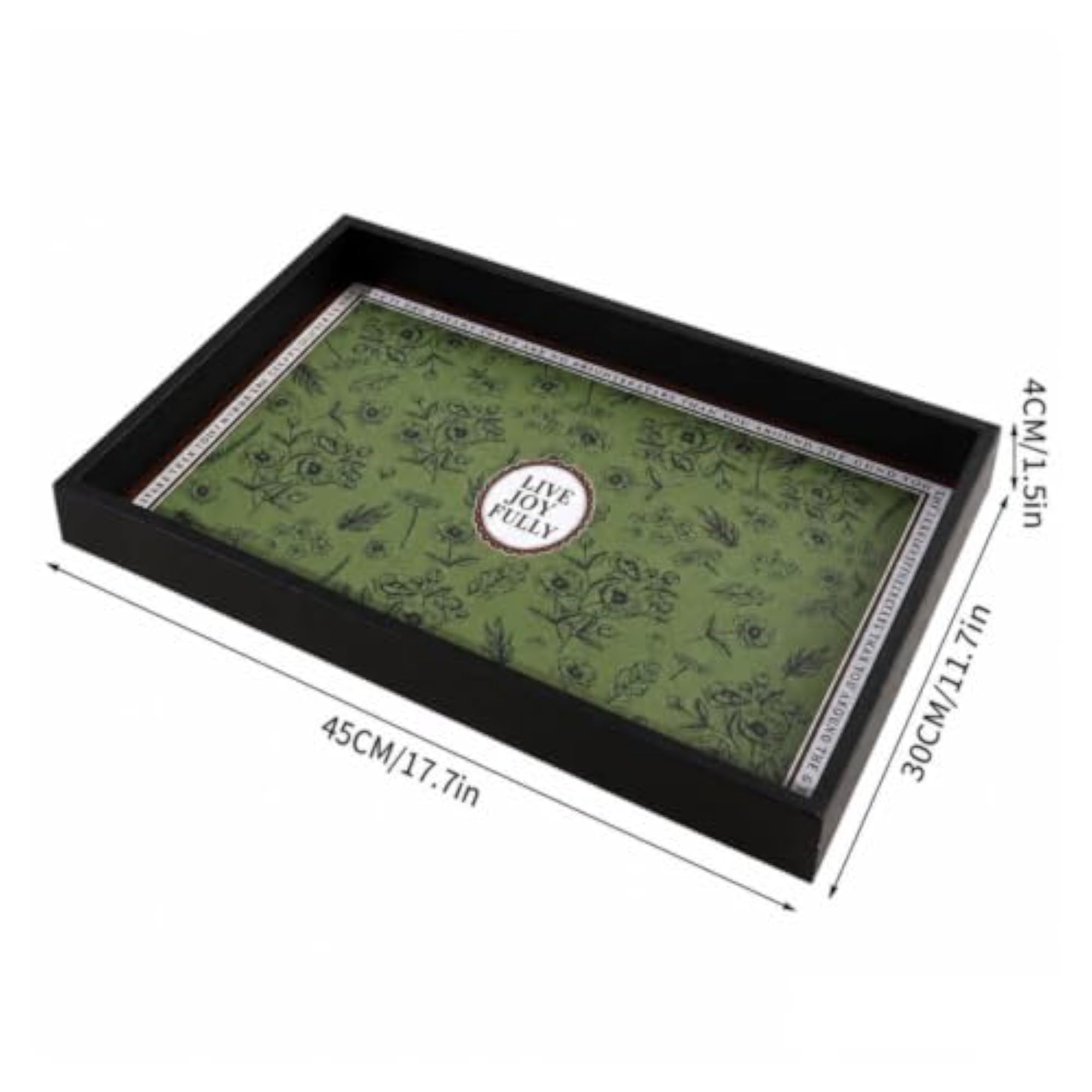 Decorative Wooden Tray with Leather Surface, Elegant Organizer