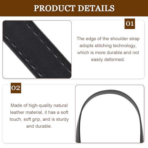 6 Stück Lederhandtasche Griffe, Leder Taschenhenkel Mit Ohrenform-Endlöcher, 60cm Abnehmbare Ersatz Handtasche Zubehör Taschenriemen, Taschenhenkel für Häkeltaschen DIY Handtasche Taschen Strickbeutel