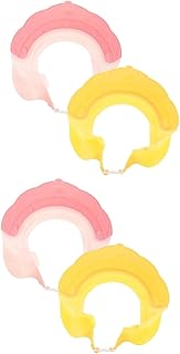 KALLORY 4 Pcs Silicone Shampoo Cap Baby Shampoo Shield Baby Shower Cap for Kids Baby Hair Wash Hat Toddler Visor Kid Shampoo Shower Head for Baby Take a Bath Silica Gel Child Shower Cover