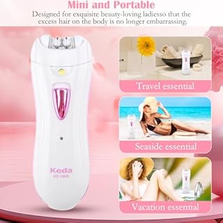 Epilatore elettrico da donna, epilatore facciale e depilazione del corpo epilatore per donna compreso trimmer per sopracciglia con luce LED per viso ascelle bikini USB