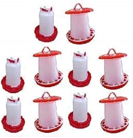 METRO IMPEX Plastic Hanging Poultry Feeder Drinker for All Type Birds | 5 Drinker & 5 Feeder (Pack of 5)