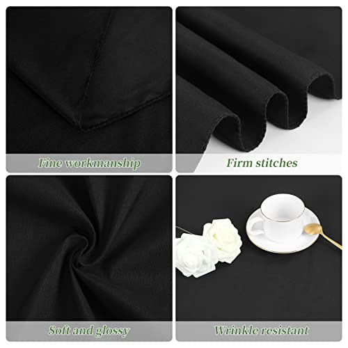REWOMC 4 Pack Black Tablecloths for 8ft Rectangle Tables 90 x 132 Inch - Polyester Table Cover Stain and Wrinkle Resistant Washable Fabric Table Clothes for Wedding Party Banquet Reception Restaurant by REWOMC - Image 8