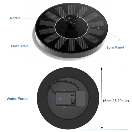Solar Fountain Water Pump for Bird Bath, Floating Solar Powered Water Fountain Pump for Bird Bath, Garden, Pond, Pool, Outdoor (1.4W) - Image 4