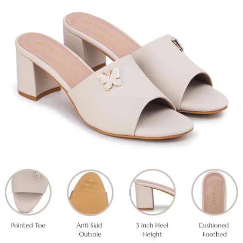 Image of TRASE Women's Slip-On Block Heels Sandals| Fashionable Sandals for Women & Girls | Light weight, Soft Footbed, Comfortable & Stylish - (47068)