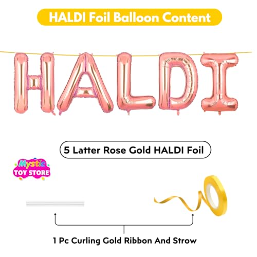 Image of Haldi Banner Rose Gold for Wedding Home Boys Girls Men Women Foil Balloon Decoration Decor Celebration Rose Golden