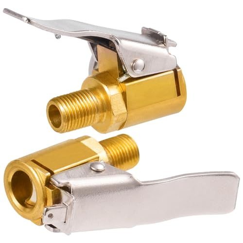 Toolwiz 2 St&uuml;ck 8mm Air Chuck Autoventil Hebelstecker Adapter Druckluft Reifenf&uuml;ller Fahrradventil Messing Reifenf&uuml;llnippel Fahrrad Ventil Adapter mit Gewinde f&uuml;r verbinden Druckluft Schlauch