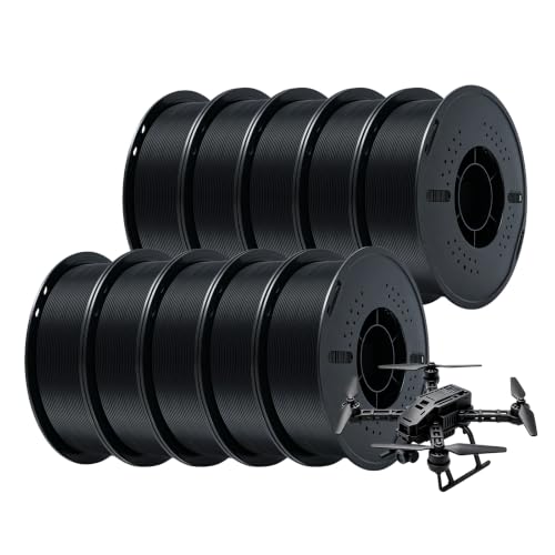 Image of Kingroon PLA Plus(PLA+) 3D Printer Filament, 10 Rolls, Dimensional Accuracy + /- 0.03 mm, 10kg Spool(22lbs), 1.75 mm, Black