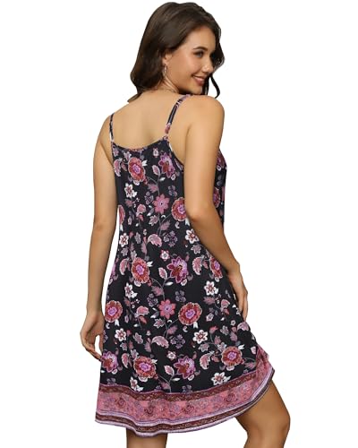 Image of elescat Womens Summer Dresses Spaghetti Strap V Neck Casual Sleeveless Sundress Beach Cover Ups with Pockets 2026