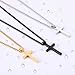 Fiusem Cross Necklace for Men and Women, 14K Gold Plated Mens Cross Necklaces with 3.5mm Cuban Chain, Stainless Steel Small Pendant Chain 20 Inches