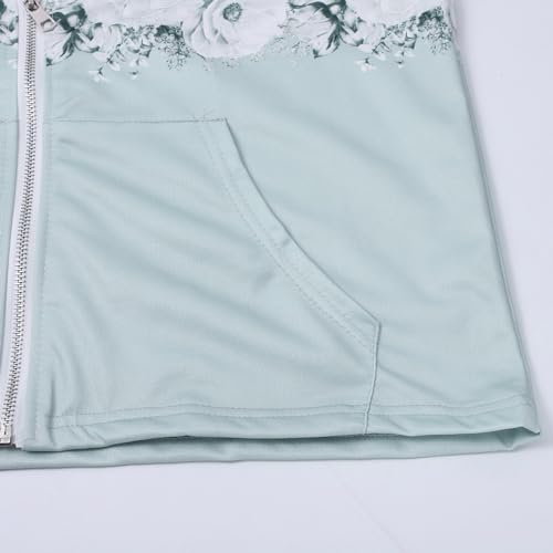 Sweat à capuche femme avec imprimé floral coloré et poches amples