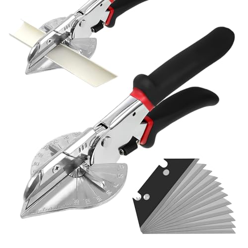 Mehrwinkel Gehrungsschere Mit 10 Ersatzklingen - Für Holz, Kunststoff & PVC Bis 135°