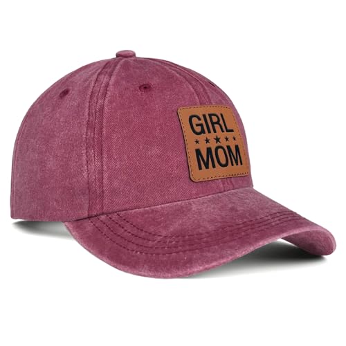 Image of Mother Mama Mom Hat for Women Leather Patch Baseball Mom Trucker Cap Gifts for Mothers Day Birthday