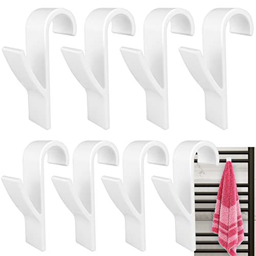 8 Pcs Crochet Radiateur Rond, Crochet à serviettes Blanc, Crochet Serviette Salle De Bain, Crochet Radiateur Seche Serviette, Patere Seche Serviette,Tous Les...