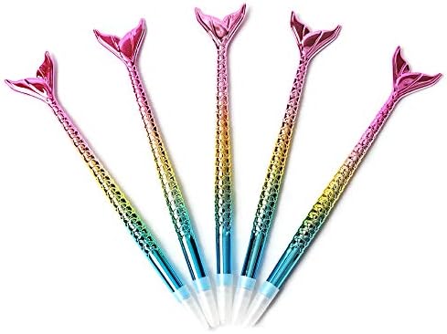 Yorki Mermaid Pen 5 Pack Gift Fish Pen Set Creative Pen Case for Party Supplies