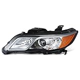 Auto Dynasty AC2502123 Factory Style Projector Headlight Lamp Compatible with Acura RDX 2013-2015, Driver Left Side, Black Housing Amber Corner