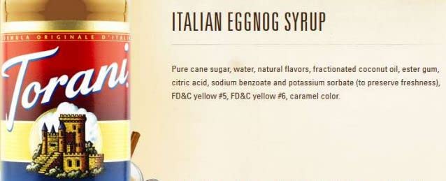 Torani Italian Eggnog Syrup 750mL